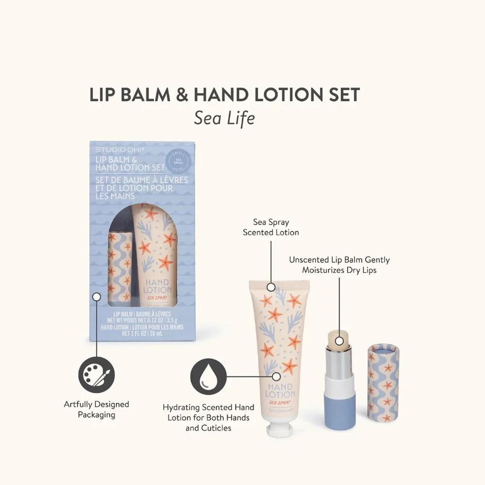 Studio Oh Sea Life Lip Balm & Hand Lotion Set